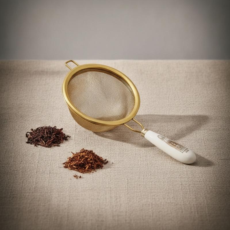 Herbal Tea - Edelstahl-Teesieb mit Doppelmasche und Keramikgriff für