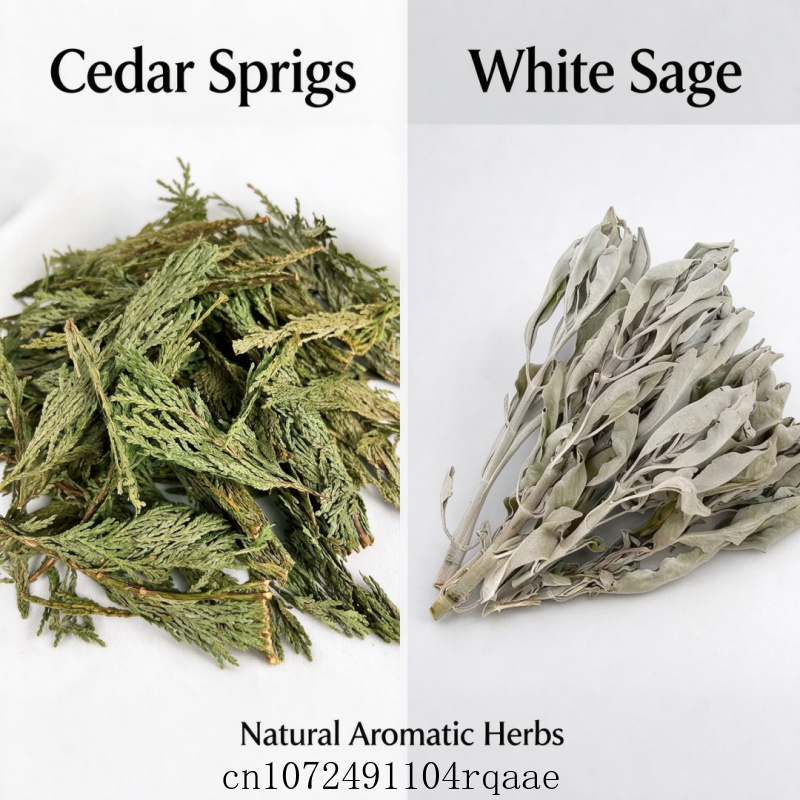 Dried Herbs - Getrocknete weiße Salbei- und Zedernzweige, natürliche