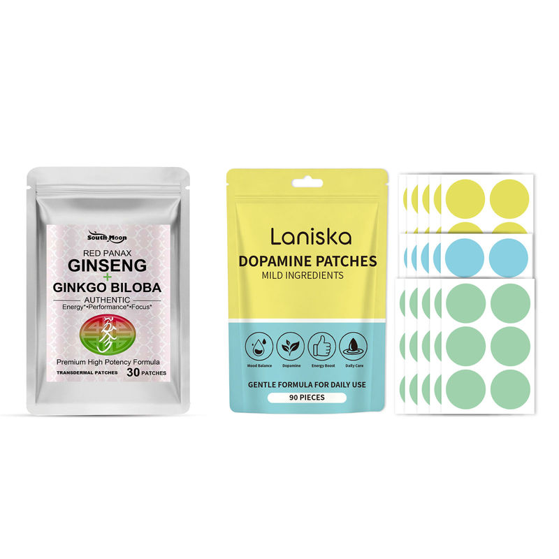 Ginger Tea - 120 Stück Kombi-Dopamin-Pflaster & Rote Panax-Ginseng-Ginkgo-Biloba-Transdermale
