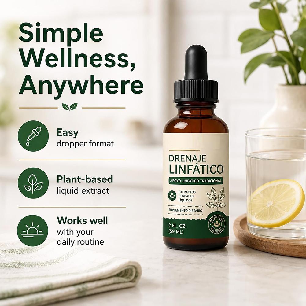 Herbal Supplement - Lymphdrainage-Unterstützungs-Tropfen Multi-Pflanzenmischung Nahrungsergänzungsmittel Ampullen-Tropfen Kräuter-Flüssigextrakt für