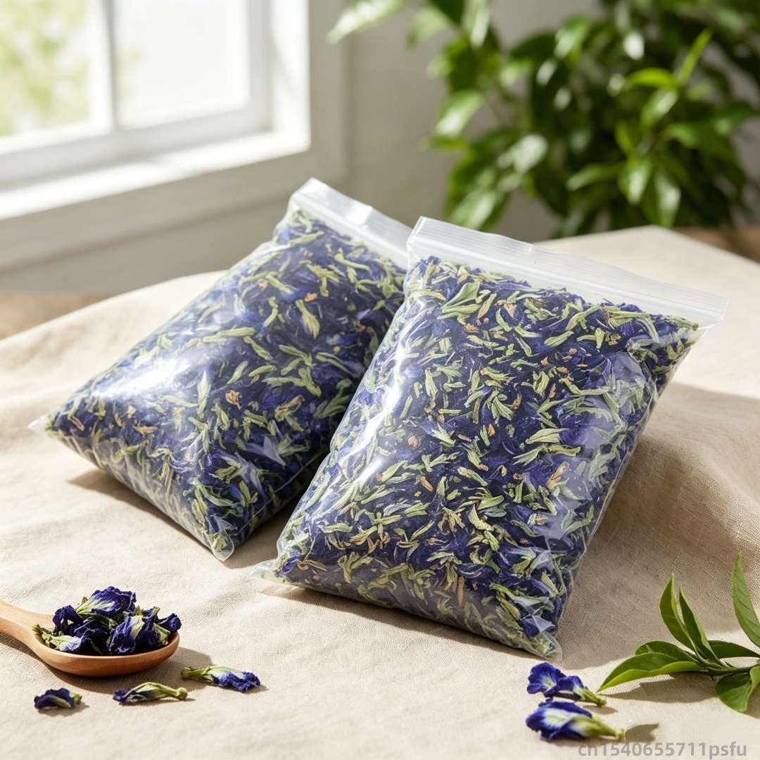 Chamomile Tea - Natürliche Schmetterlingsorchidee, getrocknete Blume, blauer Schmetterlingserbsenblütenstrauß